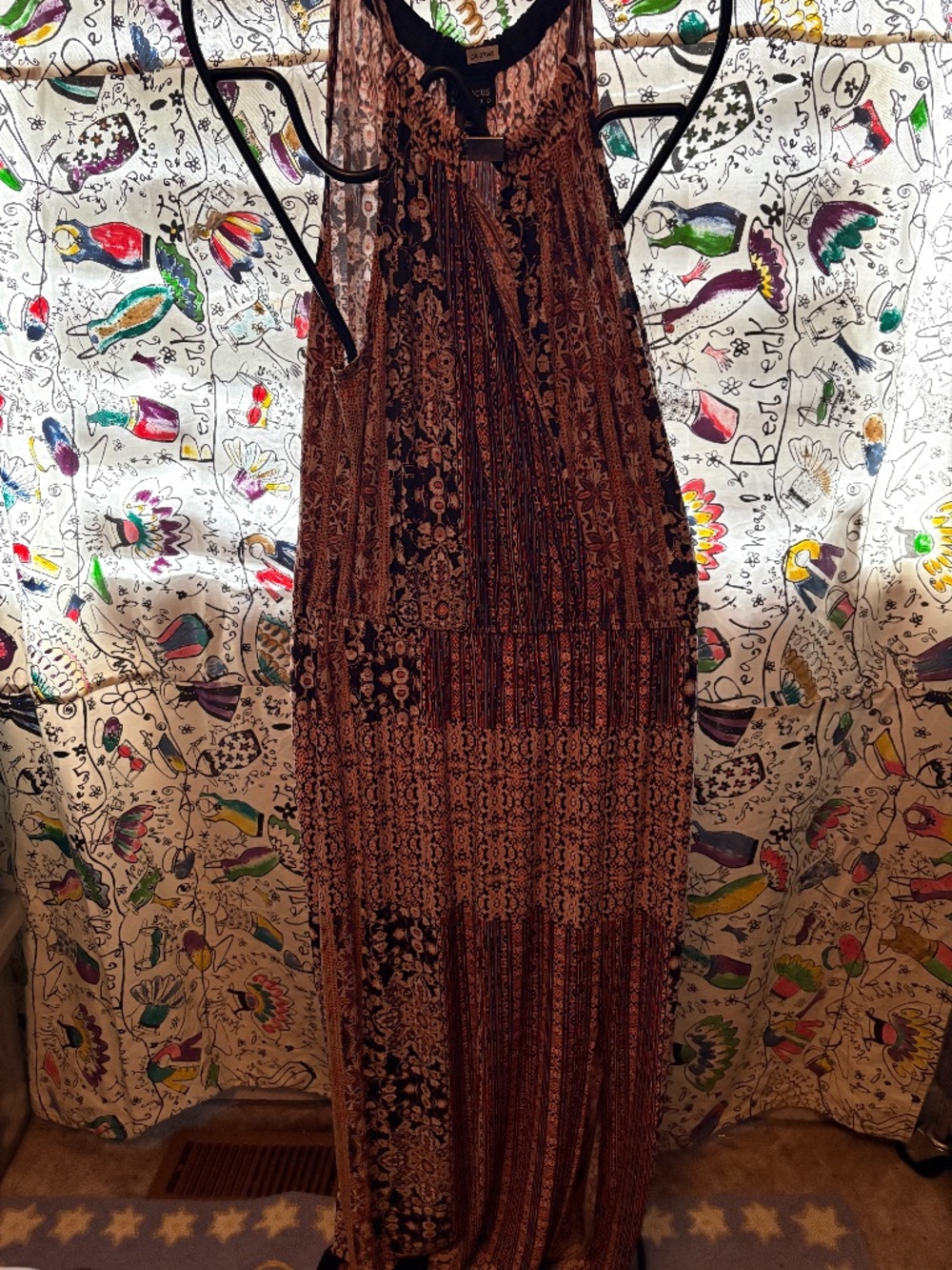 Poly Maxi dress with floral pattern